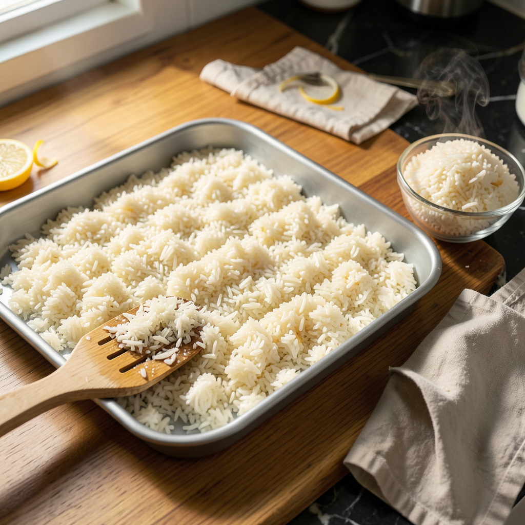 Cooling Rice How to Cool Rice Quickly: The Chef’s Trick for Perfect Fried Rice - BBQ ...