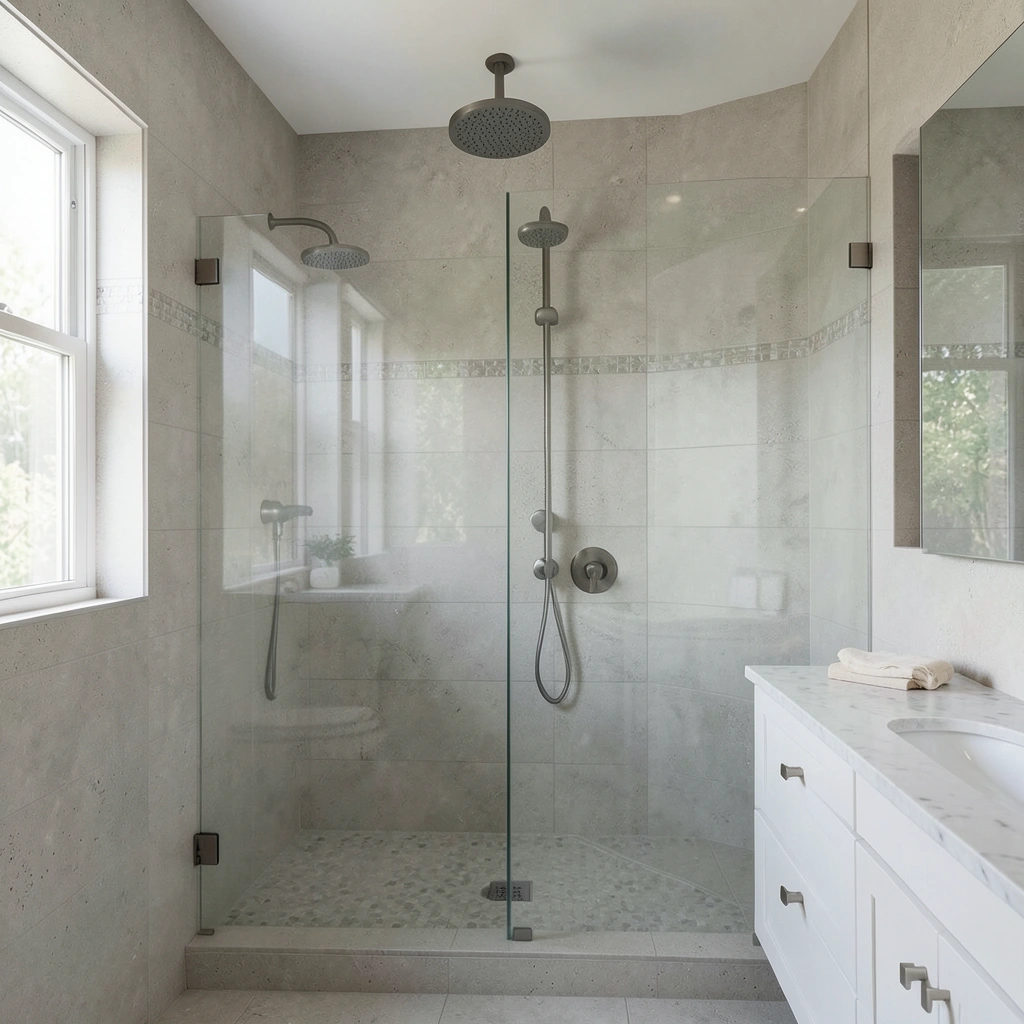 Walk-in shower install