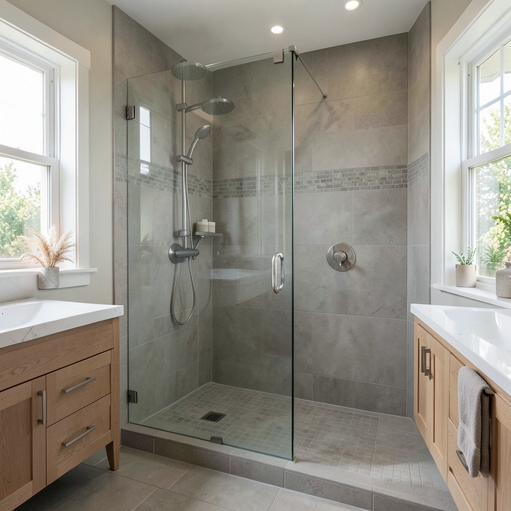 Walk-in shower install