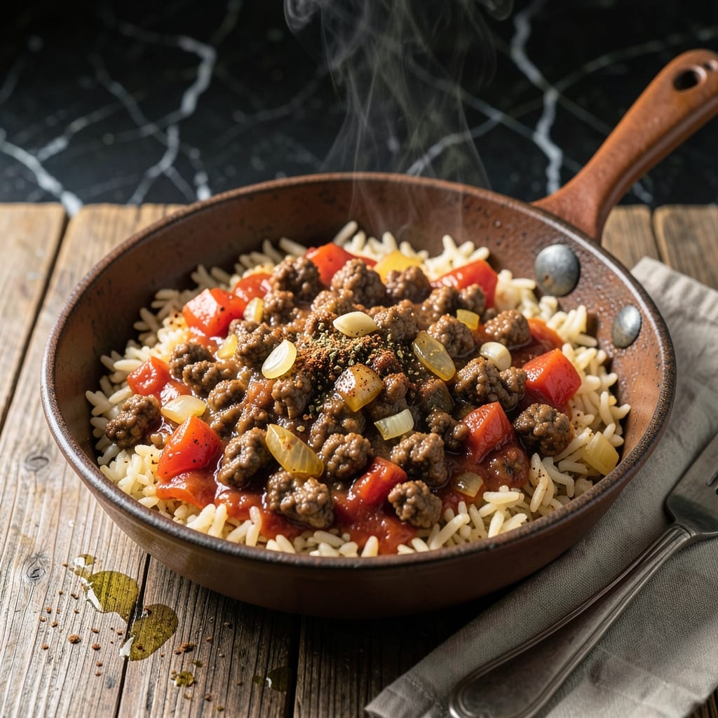 Old Fashioned Spanish Rice Recipe With Ground Beef: One-Pot Savory Comfort