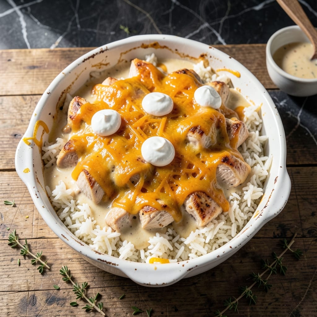 Recipe for Chicken and Rice Casserole With Cream of Chicken: Baked ...