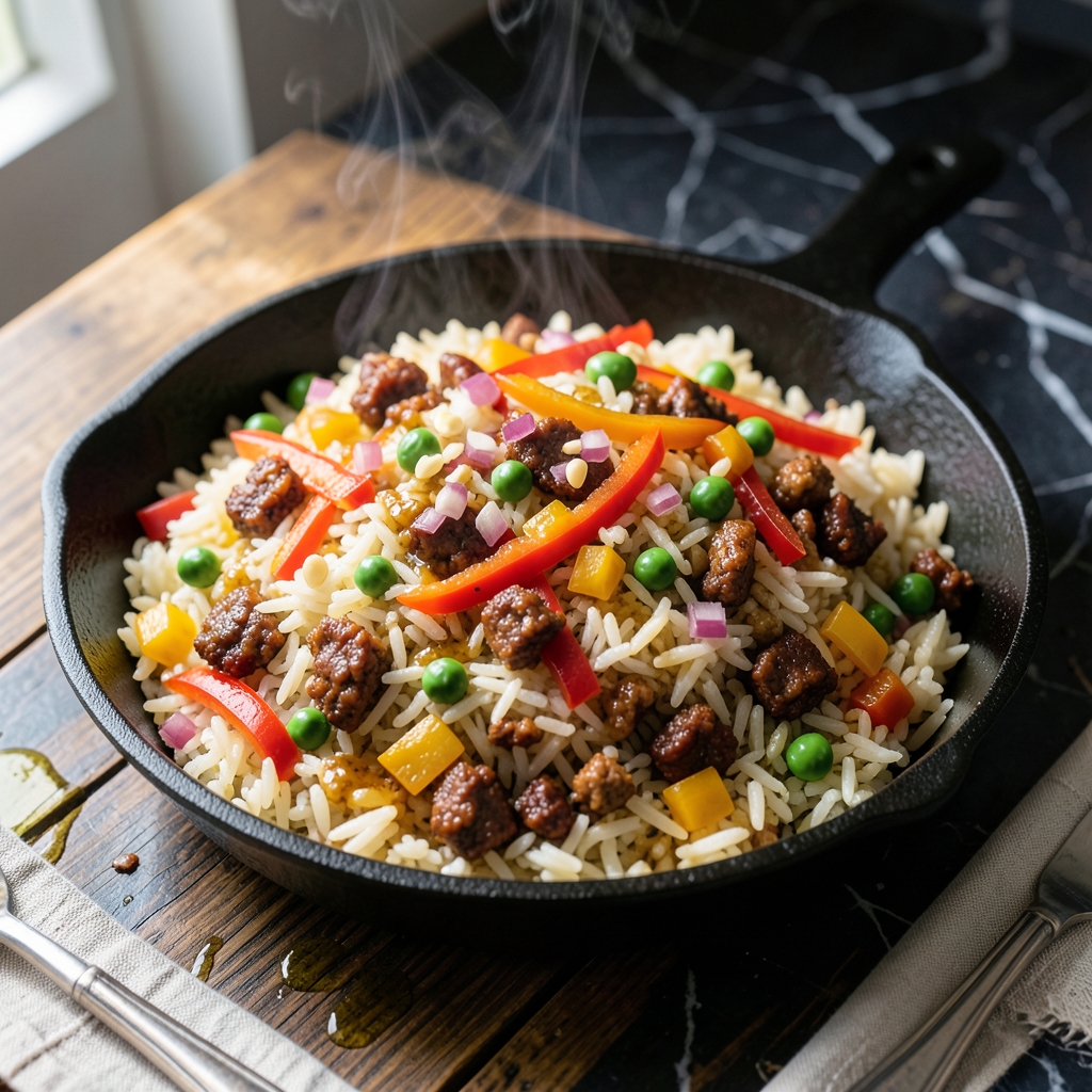 Recipe For Mexican Fried Rice: Smoky Chorizo and Veggie Wok Magic
